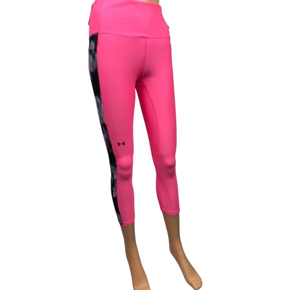 Under Armour Womens X-Small Pink Printed High Rise Compression Ankle Leggings XS - Picture 4 of 9